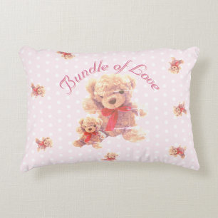 Coussins Décoratifs Nursery Ours en Peluche Rose Pâle Vintage