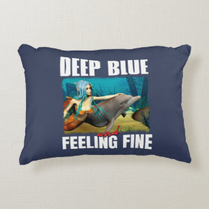 Coussins Décoratifs Océan Bleu Sentimental Art Mermaid Dauphin