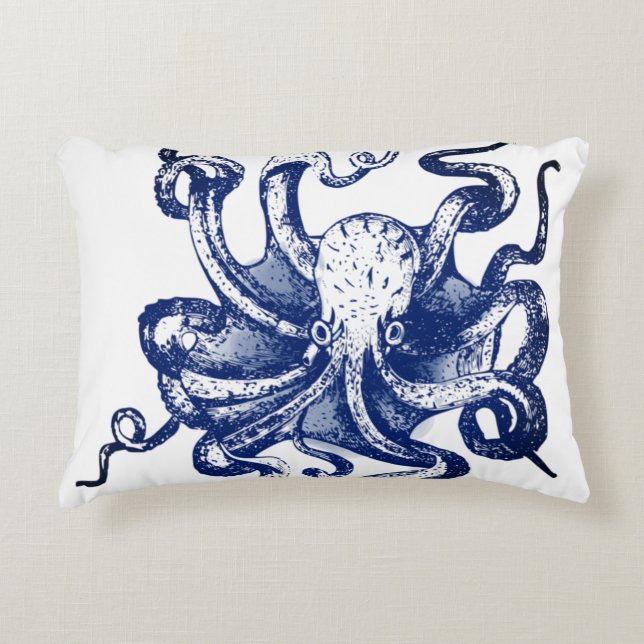 Coussins Décoratifs Octopus bleu (Devant)