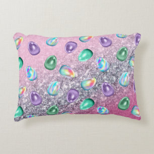 Coussins Décoratifs Oeuf de Pâques Pink Violet Tie Tee Parties scintil