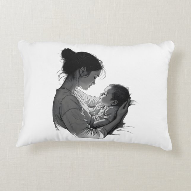 Coussins Décoratifs Œuvre d'art Mère & Bébé (Dos)