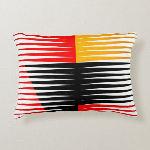 Coussins Décoratifs OEuvre rouge, noire et jaune