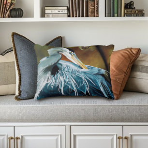Coussins Décoratifs Oiseau de héron bleu