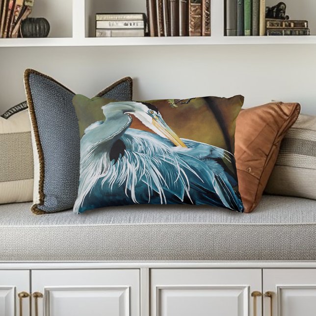 Coussins Décoratifs Oiseau de héron bleu (Créateur téléchargé)