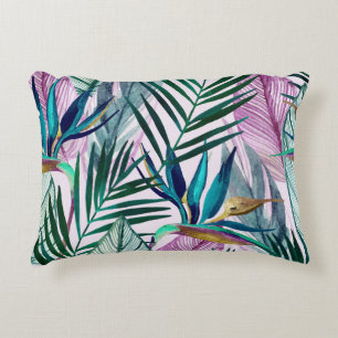 Coussins Décoratifs Oiseau de paradis tropical, motif d'aquarelle