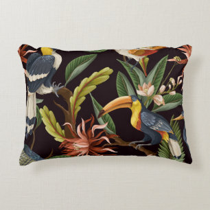 Coussins Décoratifs Oiseaux tropicaux : Feuilles Vintages & Fleurs