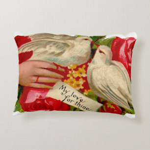 Coussins Décoratifs Oiseaux vintages Victorian Love Dove Art classique