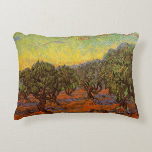 Coussins Décoratifs Oliveraie, ciel orange de Vincent van Gogh