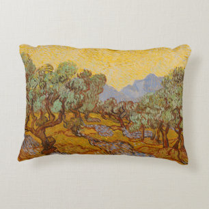 Coussins Décoratifs Oliviers de Van Gogh Ciel Soleil Jaune