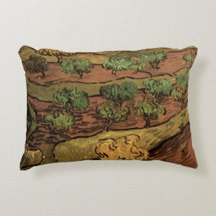 Coussins Décoratifs Oliviers de Van Gogh contre le flanc d'une colline