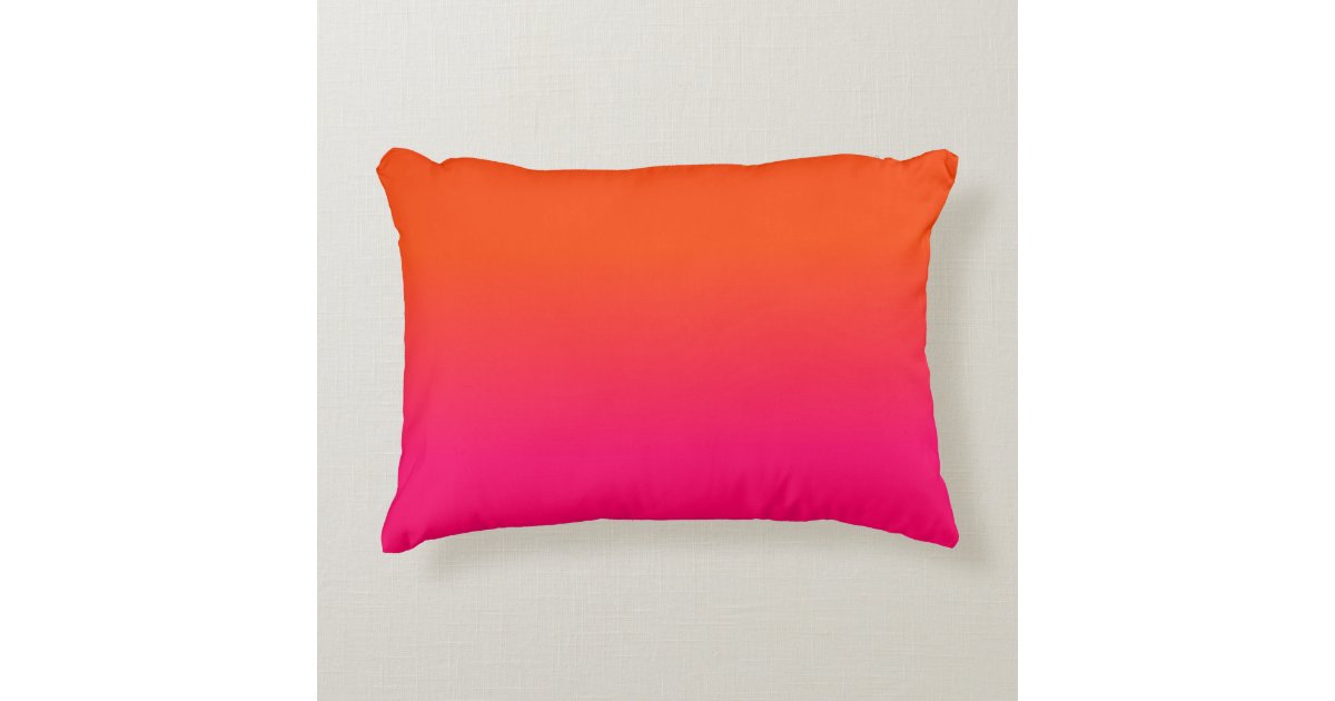 Coussins Décoratifs Ombre couleur couleur néon orange et néon rose