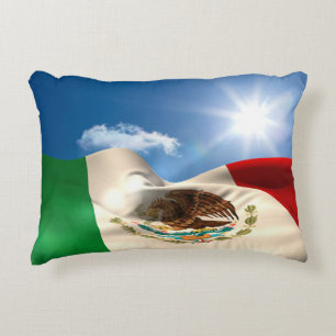Coussins Décoratifs Ondulation de drapeau du Mexique produite par