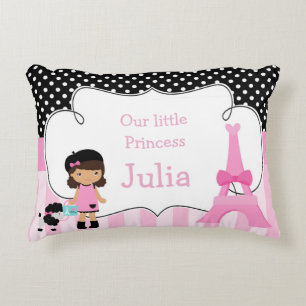 Coussins Décoratifs Ooh la Paris Tour Eiffel Rose et Noir