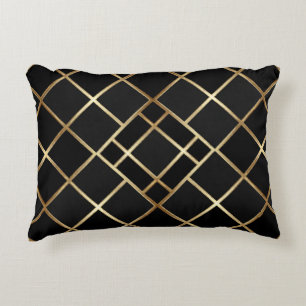Coussins Décoratifs ✨ Or Noir Géométrique Diamant Style Luxe ✨