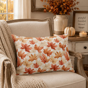Coussins Décoratifs Orange Brûlé Beige Clair Feuille d'Érable Automne