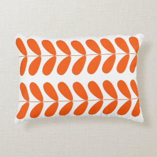 Coussins Décoratifs Orange Flower Buds Mid Century Rétro