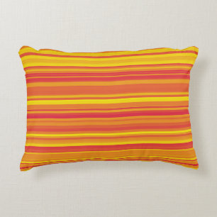 Coussins Décoratifs Orange rouge jaune rayures