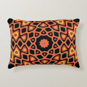 COUSSINS DÉCORATIFS ORANGE SOLEIL ABSTRAIT
