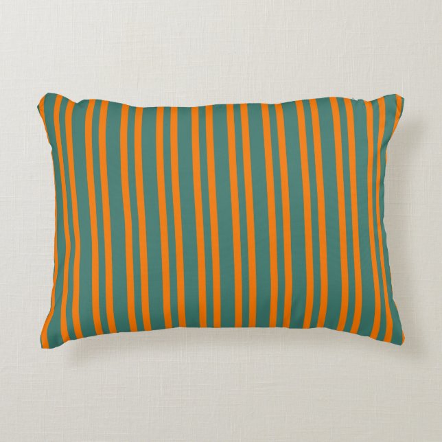 Coussins Décoratifs Orange Teal Stripes Seamless Pattern (Devant)