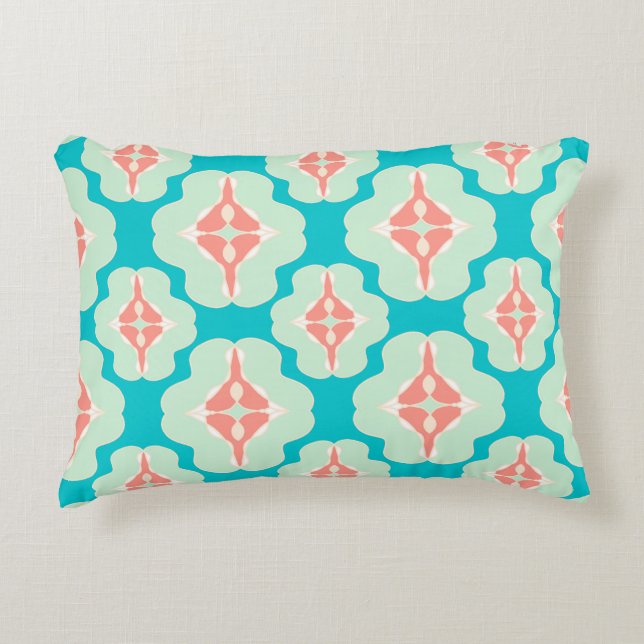 Coussins Décoratifs Orange turquoise moderne géométrique (Devant)