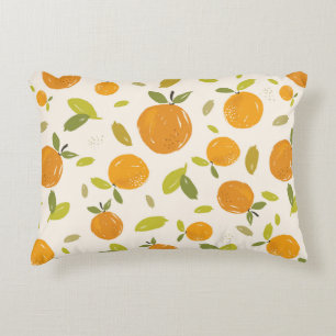 Coussins Décoratifs Oranges peintes à la main fruit sans couture desig