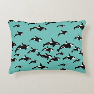 Coussins Décoratifs Orca Killer Whales sur Blue Cool Marine Wildlife