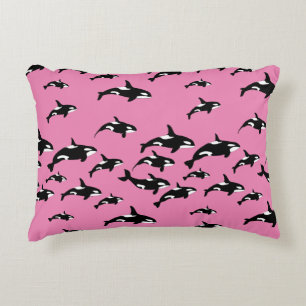 Coussins Décoratifs Orca tue des baleines sur Girly Pink Marine Wildli