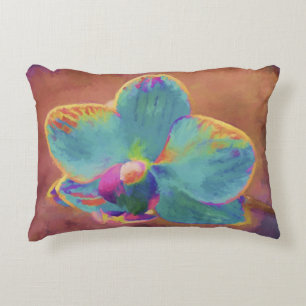 Coussins Décoratifs Orchidée bleu brun