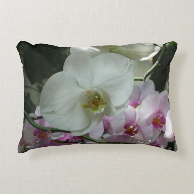 Coussins Décoratifs Orchidées blanches et violettes (Devant)