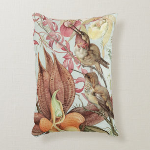 Coussins Décoratifs Orchidées tropicales vintages, Fleurs et Colibris