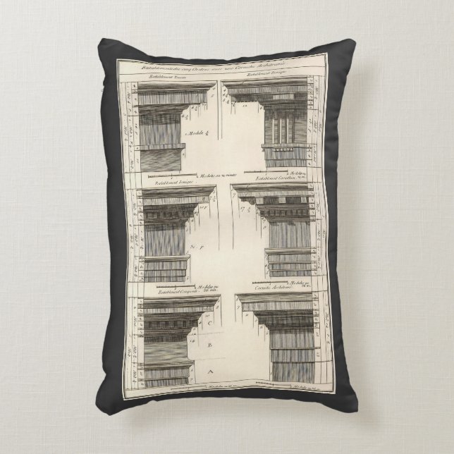 Coussins Décoratifs Ordres d'Architecture, Entablements Anciens (Devant(Vertical))