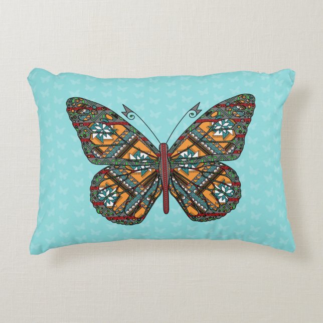 Coussins Décoratifs Oreiller à accent de monarque ukrainien (Devant)
