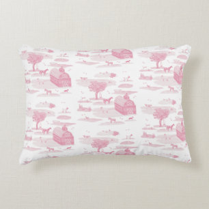 Coussins Décoratifs Oreiller à accent de toile de ferme animal (rose)