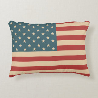 Coussins Décoratifs Oreiller à lancer du drapeau rustique américain