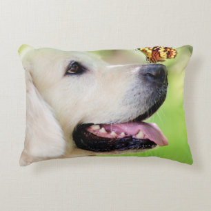 Coussins Décoratifs Oreiller À Lancer Du Labrador Et Du Papillon