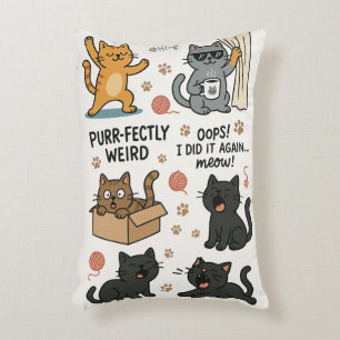 Coussins Décoratifs Oreiller à motif de chat de dessin animé drôle 