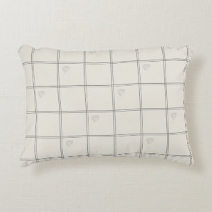 Coussins Décoratifs Oreiller à motif de feuille à carreaux gris