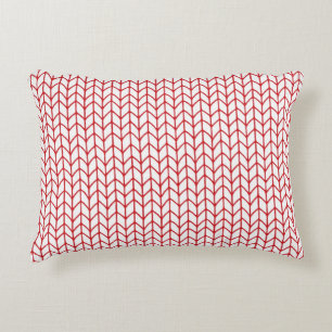 Coussins Décoratifs Oreiller accent en tricot LIGNE ROUGE