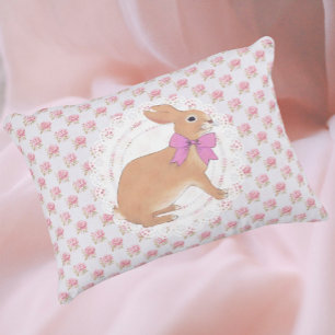 Coussins Décoratifs Oreiller accent lapin aux roses vintage