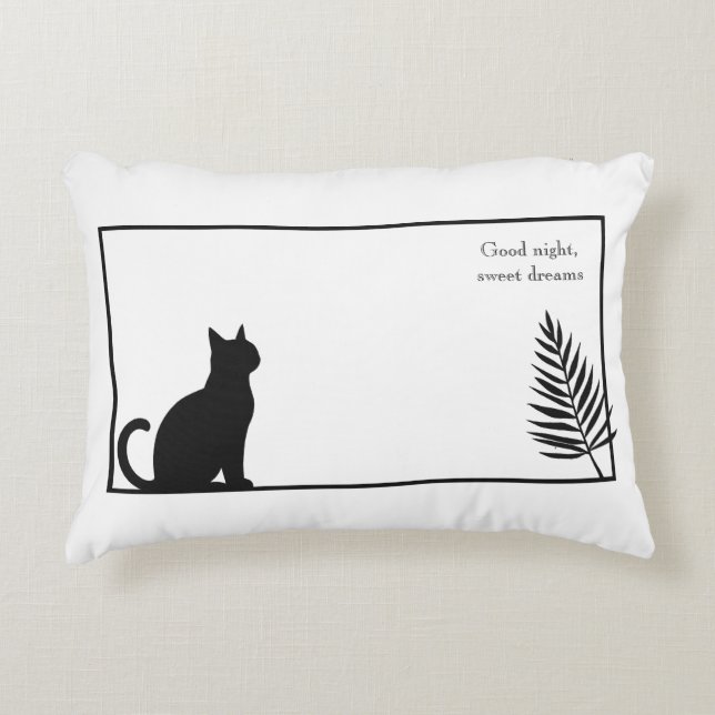 Coussins Décoratifs oreiller accent maison de chat noir (Devant)