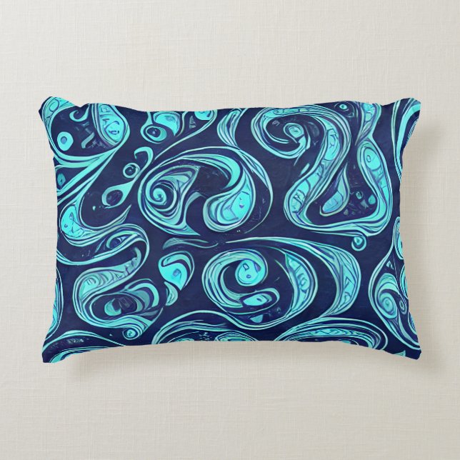 Coussins Décoratifs Oreiller accentué de nuances bleues (Devant)