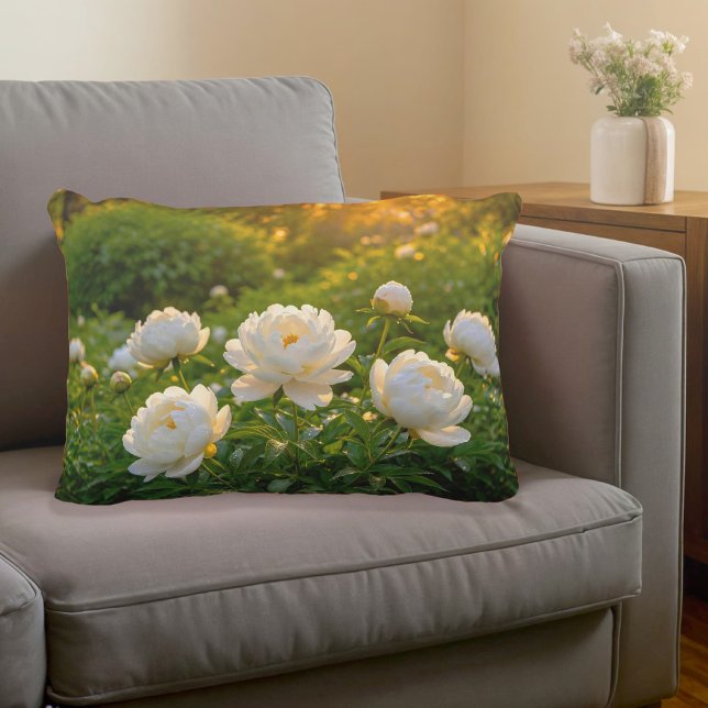 Coussins Décoratifs Oreiller accentué de pivoines blanches (Accent pillow with white peonies)