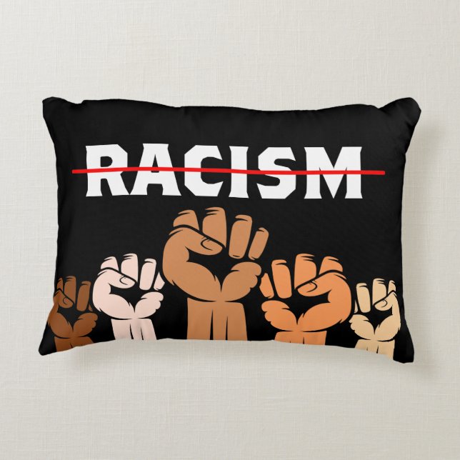 Coussins Décoratifs Oreiller accentué Fists Multi Nuance Fin du racism (Dos)