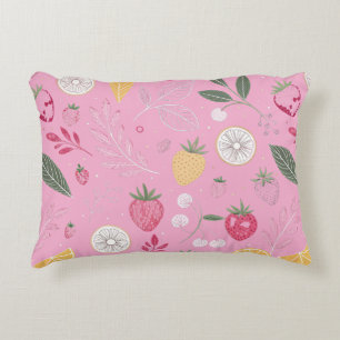 Coussins Décoratifs Oreiller accentué fraise rose et floral