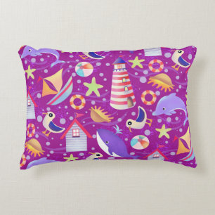 Coussins Décoratifs Oreiller accentué magenta plage amusante