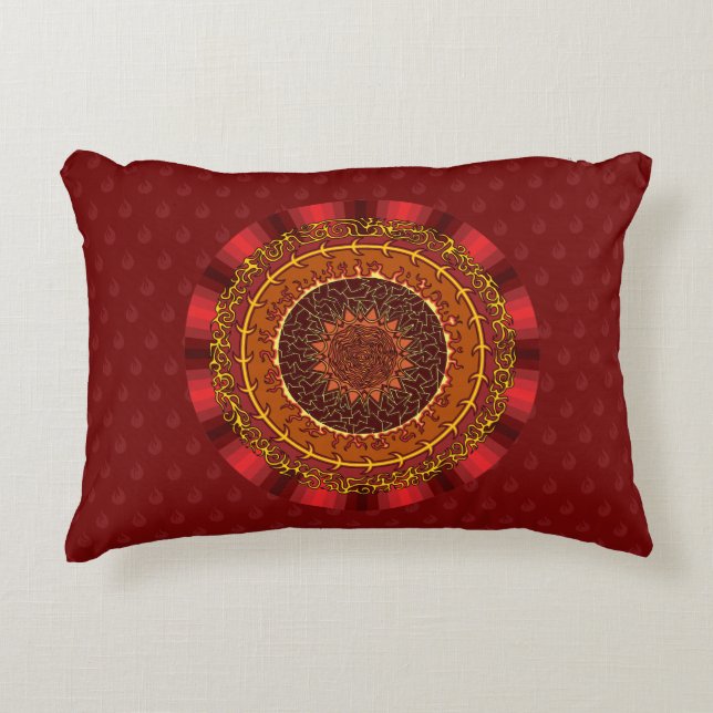 Coussins Décoratifs Oreiller accentué Mandala de Feu (Devant)