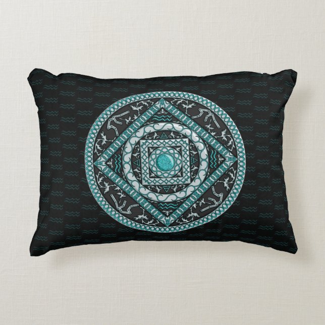 Coussins Décoratifs Oreiller accentué mandala du Verseau (Devant)