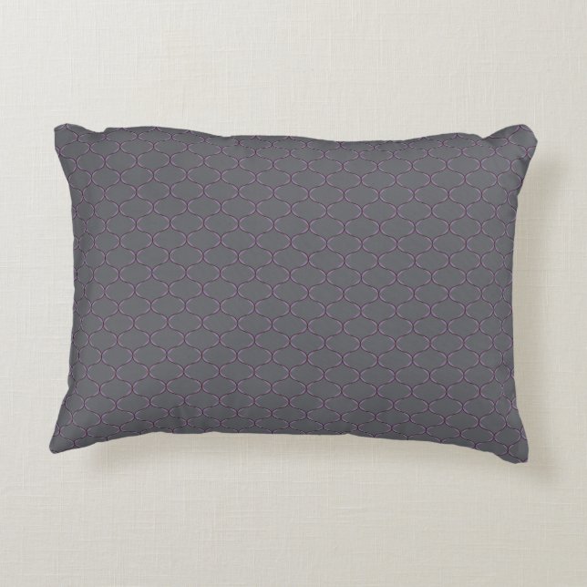 Coussins Décoratifs Oreiller accentué Ogee violet et gris (Dos)