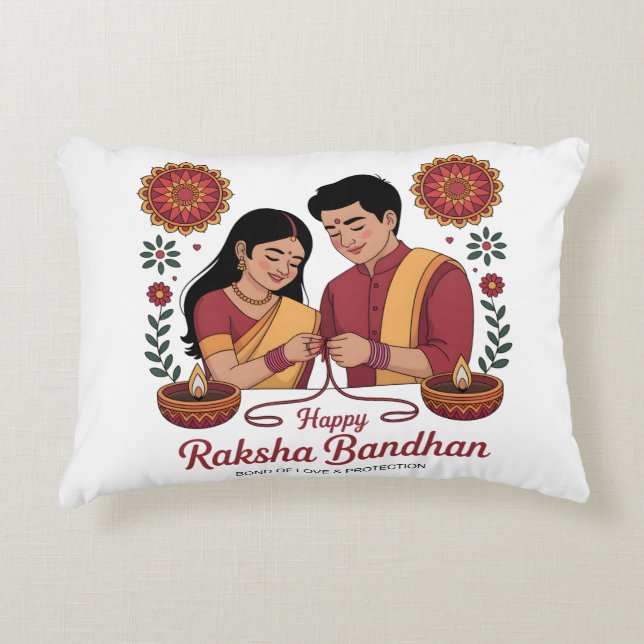Coussins Décoratifs Oreiller accentué Raksha Bandhan (Devant)