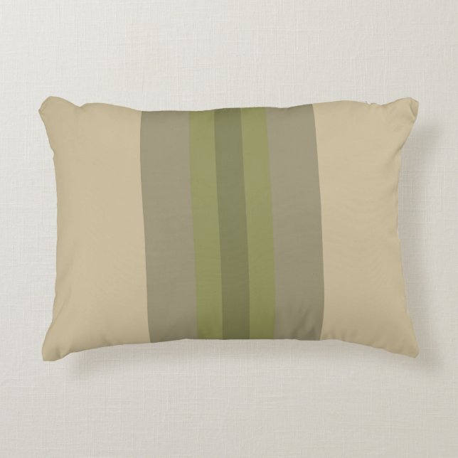 Coussins Décoratifs Oreiller accentué rayé beige vert mousse moderne (Devant)